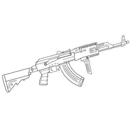 Автомат Калашникова раскраска