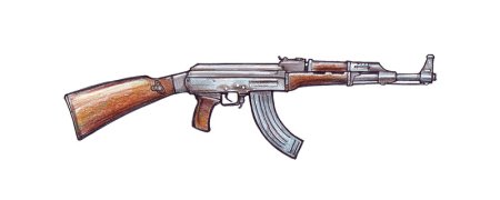 Автомат АК 47 для срисовки