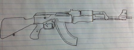 Автомат Калашникова для срисовки