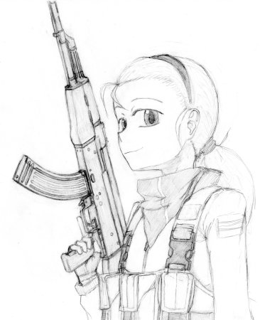 Рисунки для срисовки оружие