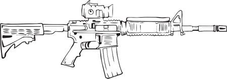 Автомат м 16 нарисовать с глушителем