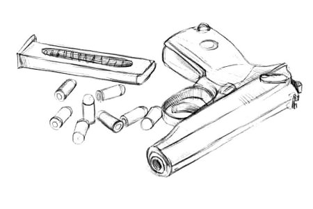 Рисунки карандашом оружие