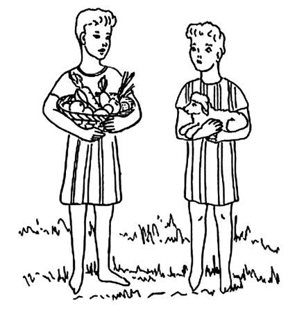 Каин и Авель раскраска для детей