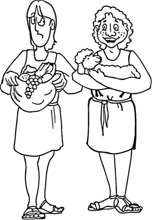 Каин и Авель раскраска для детей