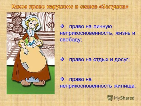 Какие права были нарушены в сказке Золушка