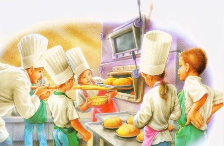 Рисунок пекаря с хлебом