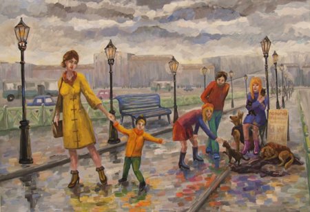 Станковая композиция с людьми