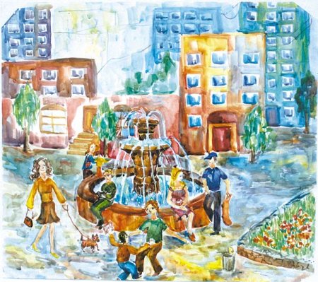 Станковая композиция праздник в городе