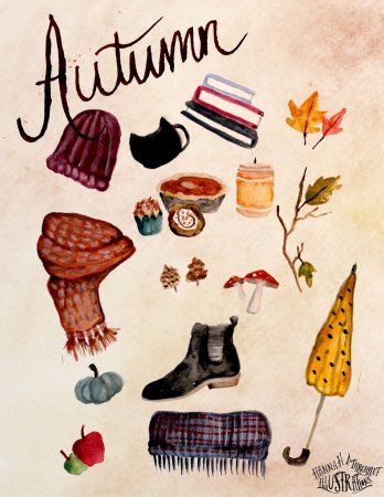 Рисунки осени для срисовки