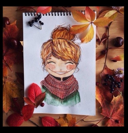 Осенние арты в скетчбук