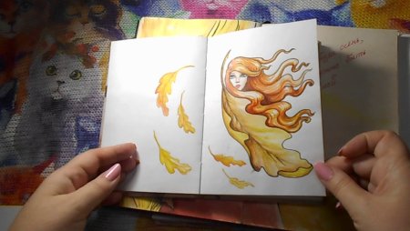 Осенние развороты в скетчбуке