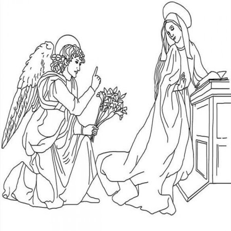 Благовещение раскраска для детей