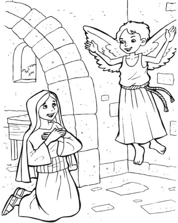 Благовещение раскраска для детей