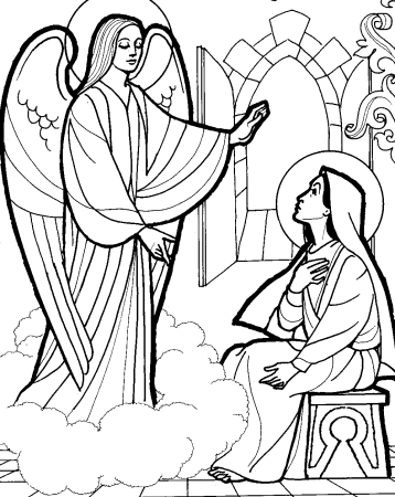 Икона Благовещение Иисуса Христа разукрашку