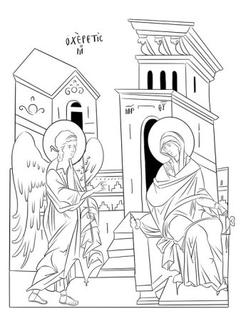 Прорись иконы Благовещение