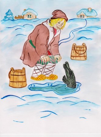 По щучьему велению рисунки детей к сказке