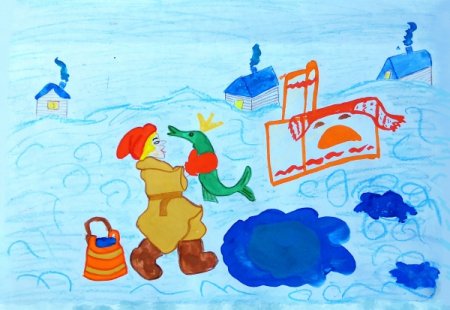 По щучьему велению рисунки детей к сказке