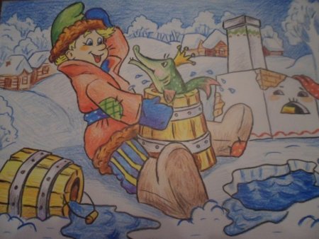 Рисунок к сказке по щучьему велению