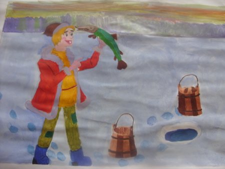 По щучьему велению рисунки детей к сказке