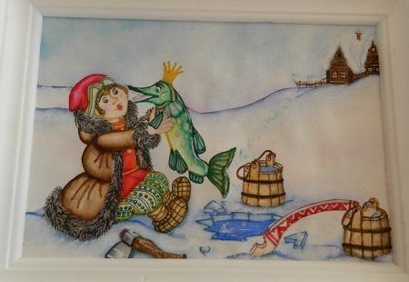 Сказка по щучьему велению раскраска