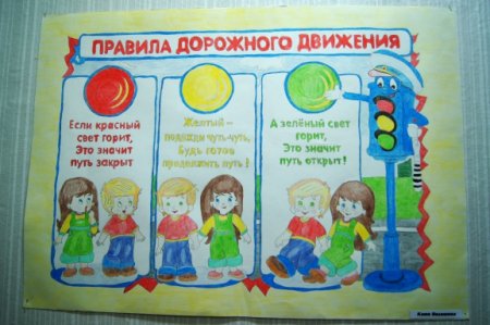 Плакат на тему ПДД В детский сад