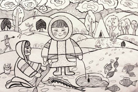 Раскраски народы севера для детей