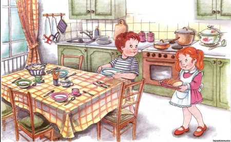 Сюжетная картина посуда на кухне