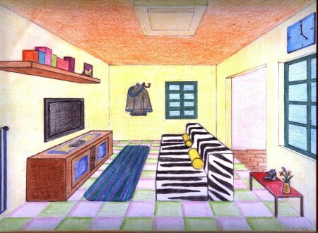 Рисование интерьера комнаты