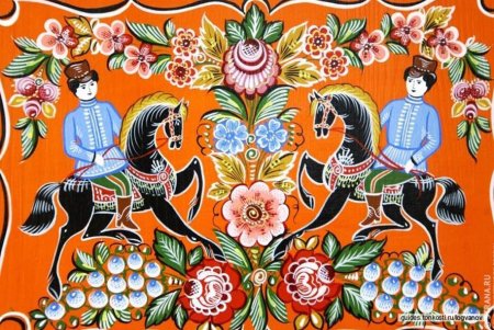 Городецкая роспись в Третьяковской галерее