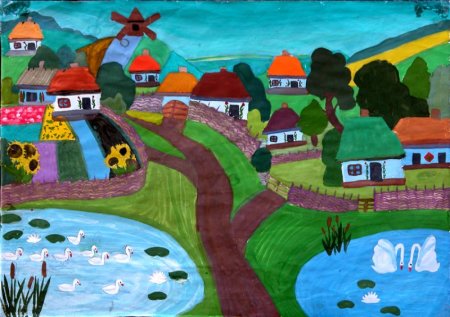 Аппликация на тему мое село