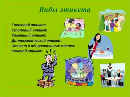 Какой бывает этикет виды