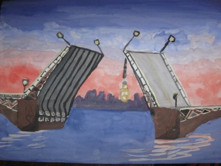 Рисование разводные мосты в подготовительной группе