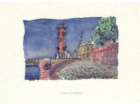 Ростральные колонны СПБ рисунок