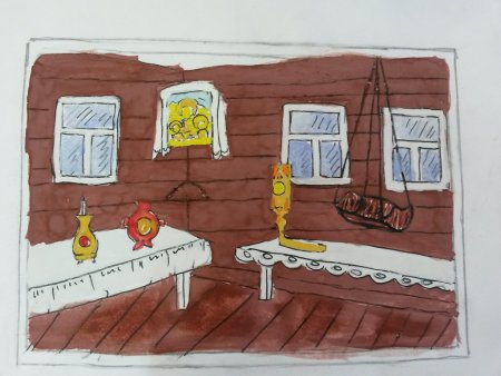 Убранство русской избы рисунки