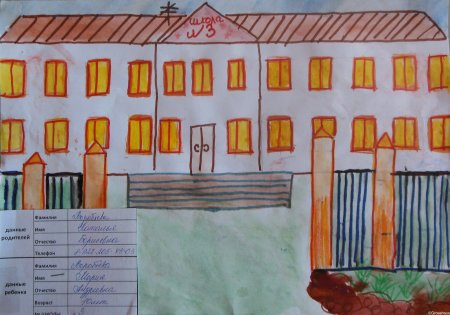 Детский рисунок школа
