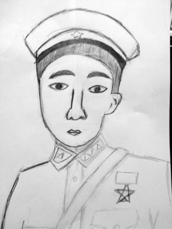 Портрет военного карандашом