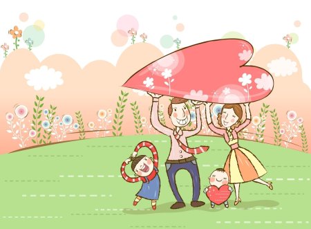 Счастливая семья рисунок