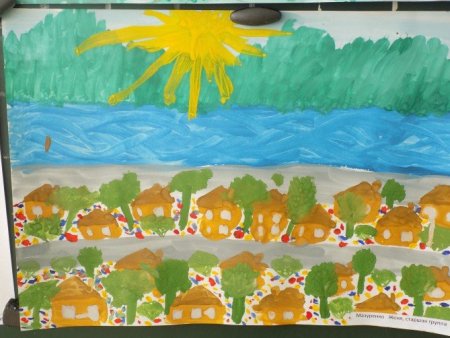 Рисование деревенский домик старшая группа