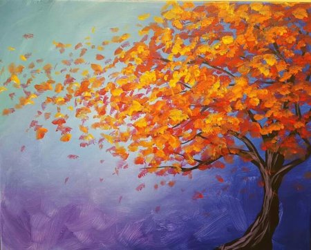 Дерево мазками