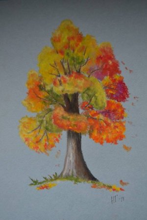 Рисование осеннее дерево