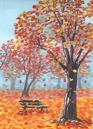 Осенний листопад рисунок