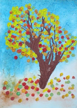 Рисование осеннее дерево в старшей группе