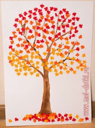 Аппликация осеннее дерево