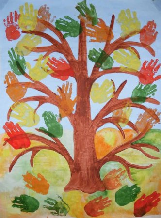 Сказочное дерево рисование в средней группе