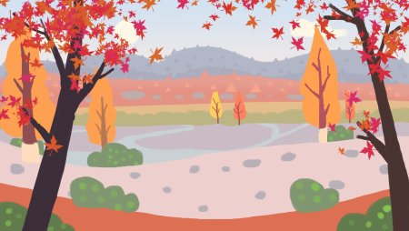 Осенний лес мультяшный