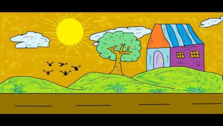 Пейзаж в программе Paint