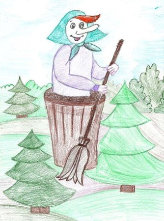 Баба Яга карандашом