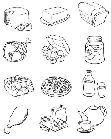 Раскраска продукты питания