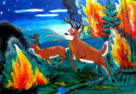 Рисунок на тему Лесные пожары