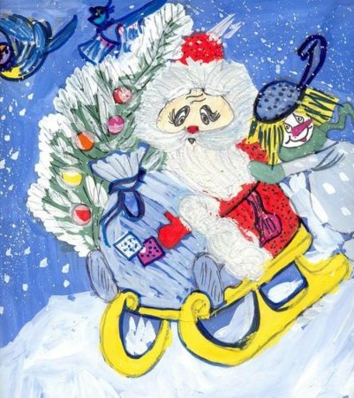 Детский рисунок к новому году